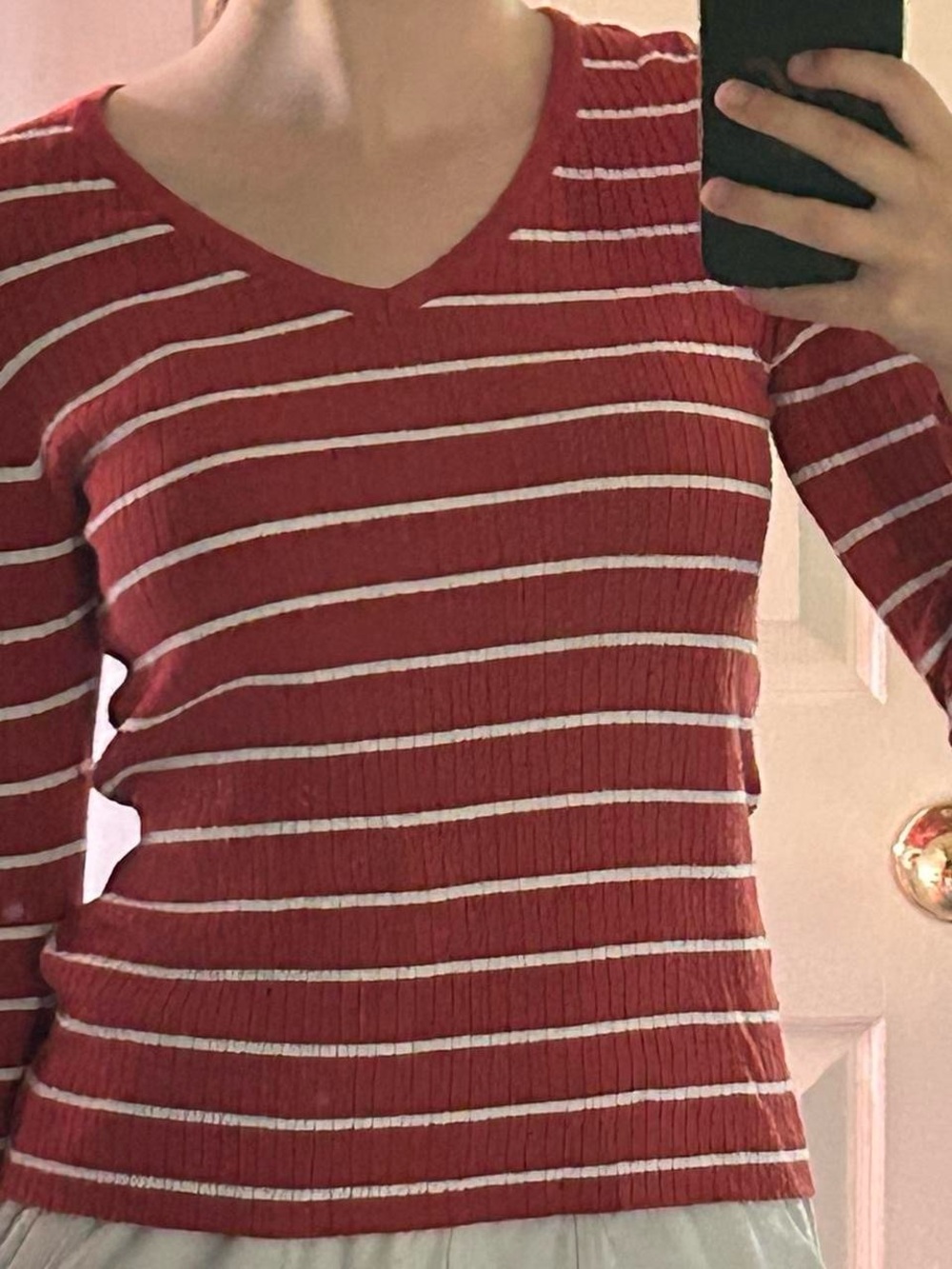 Urban Heritage Red and White Striped Knit Top